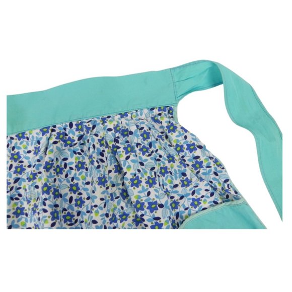 Vintage Turquoise Flower Apron - Picture 7 of 9